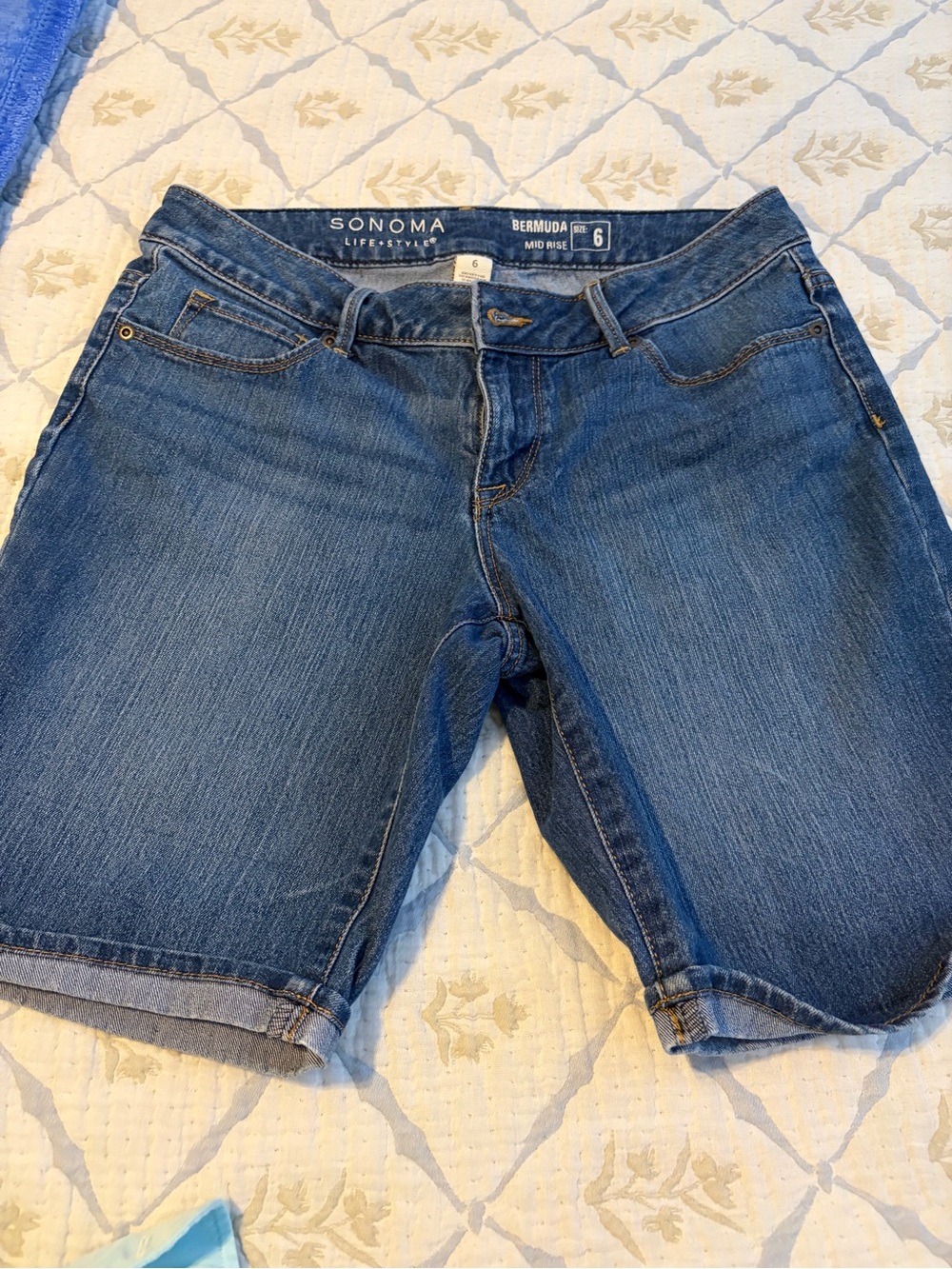 Sonoma Blue Denim Bermuda Shorts - Mid Rise